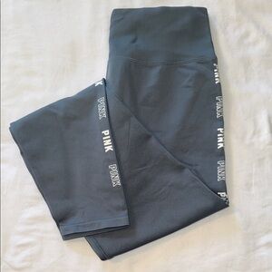 PINK Victoria's Secret Blue and Gray Leggings with High Waist and Side Stripe